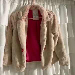 Freckles and Kitty size 4 pink faux fur jacket